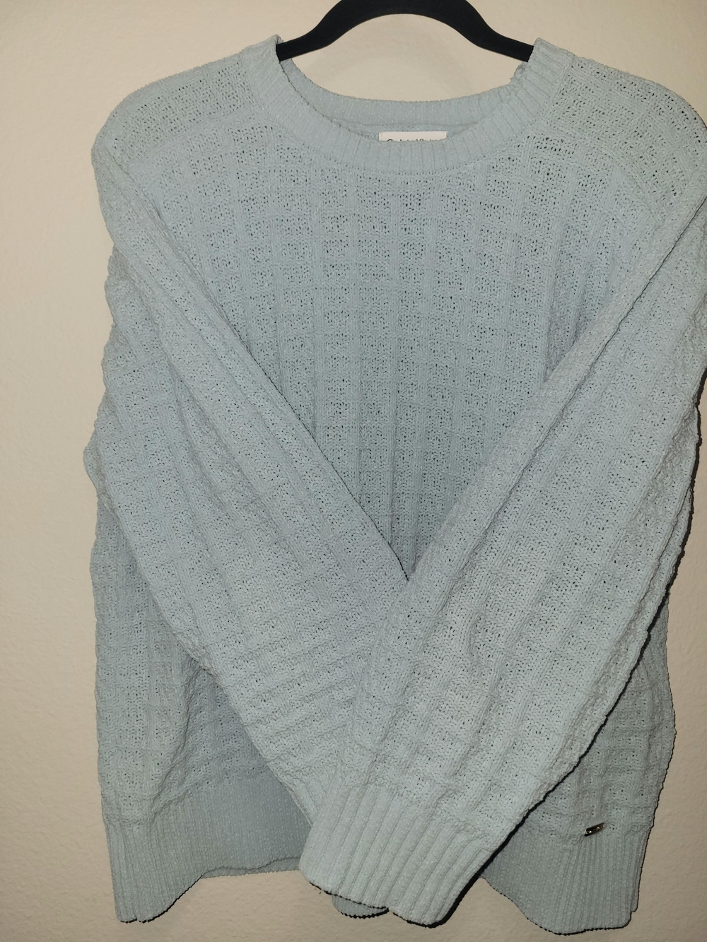 Calvin Klein Pale Blue Crewneck Knit Sweater